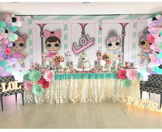 ideas to accommodate dessert table party girl (3)