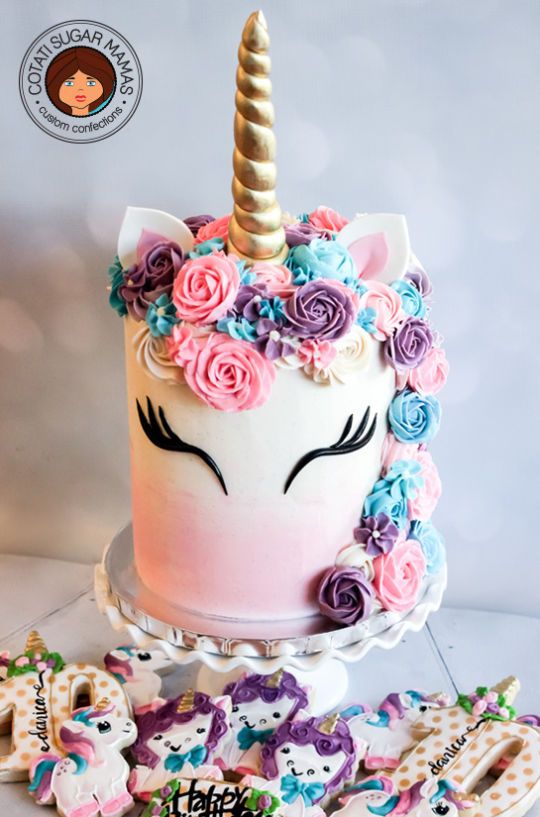 pastel sencillo para fiesta de unicornio (5)