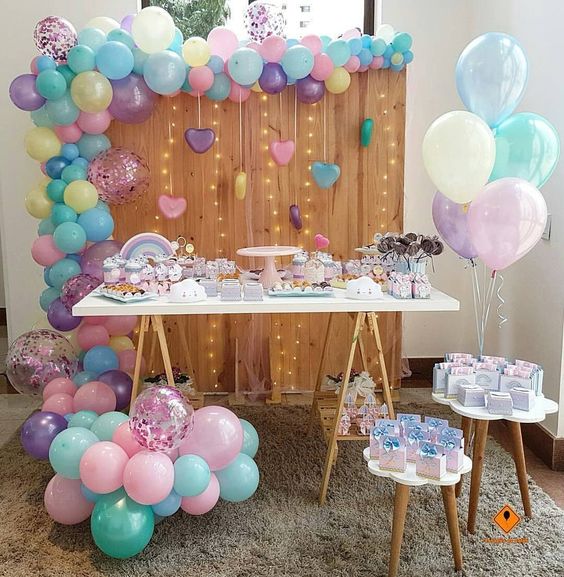 Ideas para baby shower niña con globos