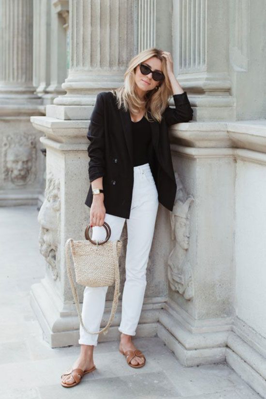 Outfits con skinny jeans color blanco
