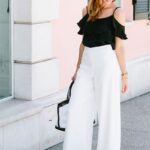 Ideas de outfits con pantalón blanco y blusa negra
