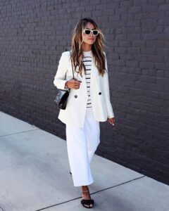 Outfits casuales con blazer blanco