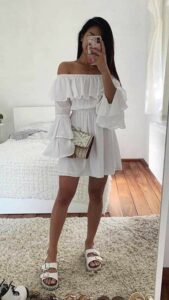 Clásicos vestidos cortos color blanco