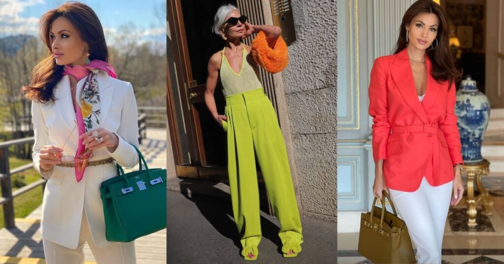 Outfits con toques de color para mujeres elegantes