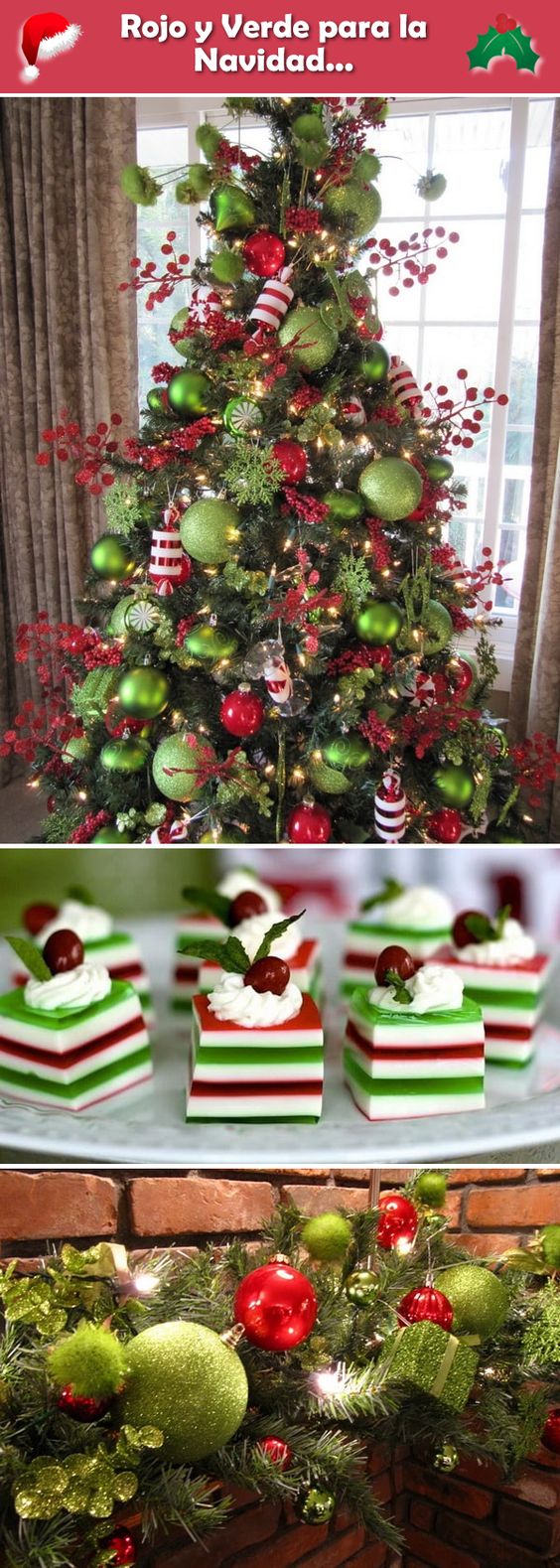 decoracion de navidad color rojo y verde 